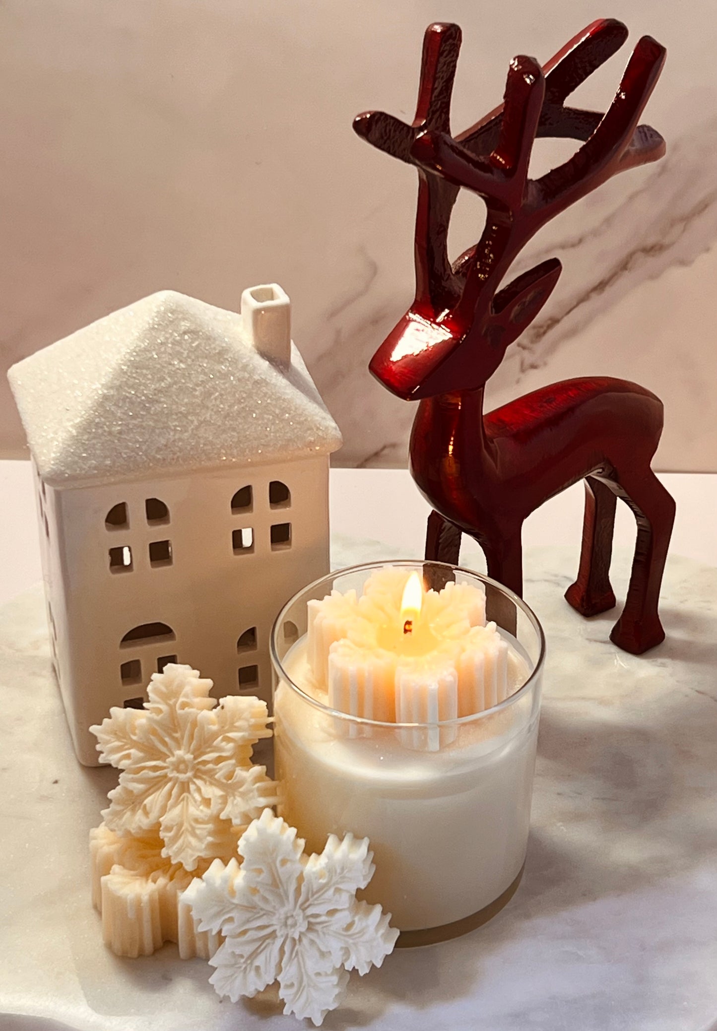 Snowflake Christmas Candle
